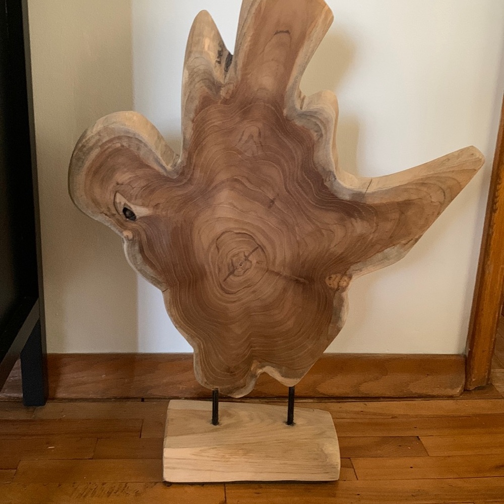 Abstract teak wood sculpture